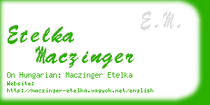 etelka maczinger business card